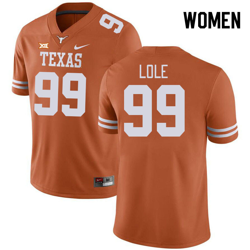 Women #99 Jermayne Lole Texas Longhorns College Football Jerseys Stitched-Orange